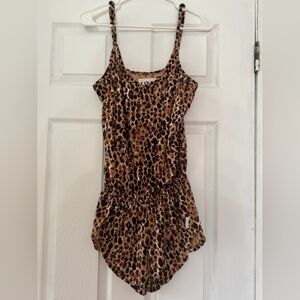 Leopard Print Spaghetti Strap Romper